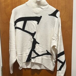 ALL SAINTS JUMPER Stylish White and Black Women's Sweater